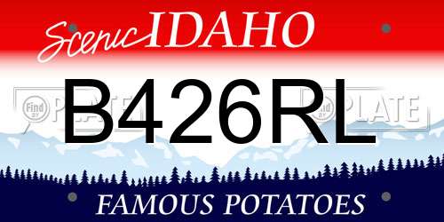 B426RL Idaho License Plate