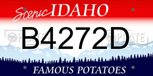B4272D Idaho License Plate