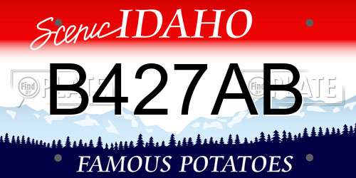 B427AB Idaho License Plate