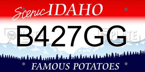 B427GG Idaho License Plate