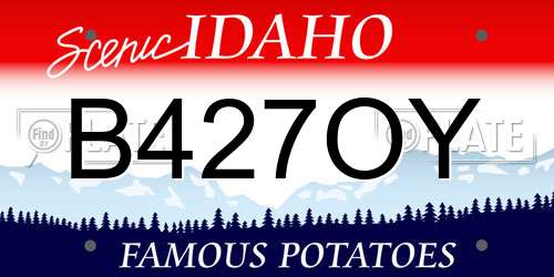 B427OY Idaho License Plate