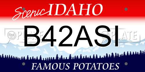 B42ASI Idaho License Plate