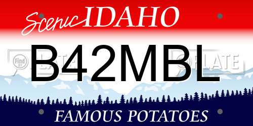 B42MBL Idaho License Plate