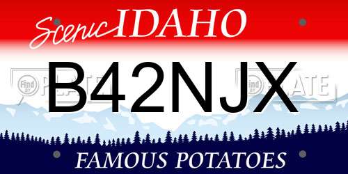 B42NJX Idaho License Plate