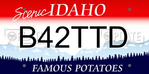 B42TTD Idaho License Plate