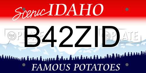 B42ZID Idaho License Plate