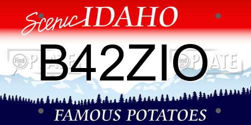 B42ZIO Idaho License Plate