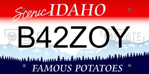 B42ZOY Idaho License Plate