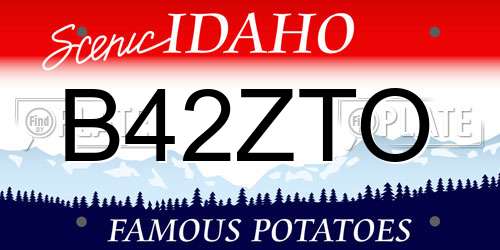 B42ZTO Idaho License Plate