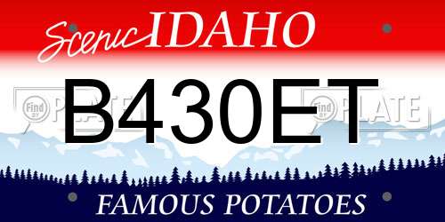 B430ET Idaho License Plate