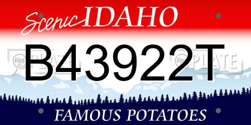 B43922T Idaho License Plate
