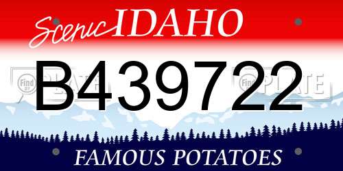B439722 Idaho License Plate