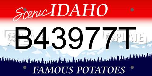 B43977T Idaho License Plate