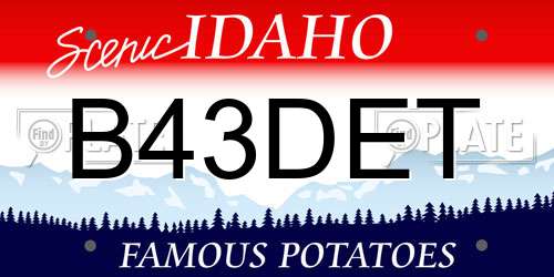 B43DET Idaho License Plate