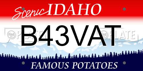 B43VAT Idaho License Plate