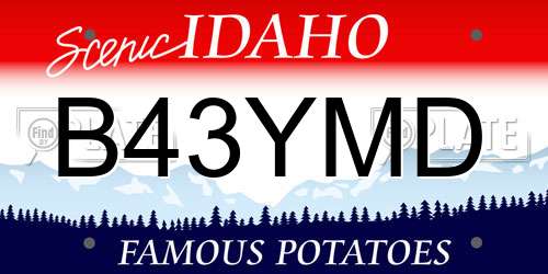B43YMD Idaho License Plate