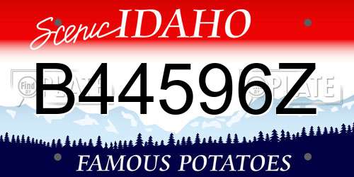 B44596Z Idaho License Plate
