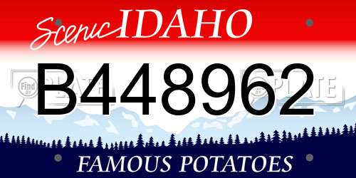 B448962 Idaho License Plate