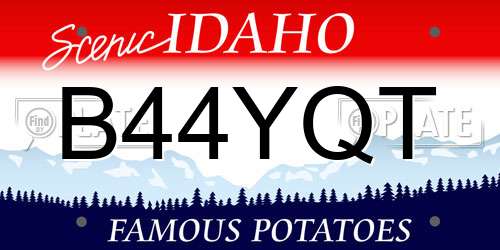 B44YQT Idaho License Plate