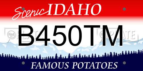 B450TM Idaho License Plate