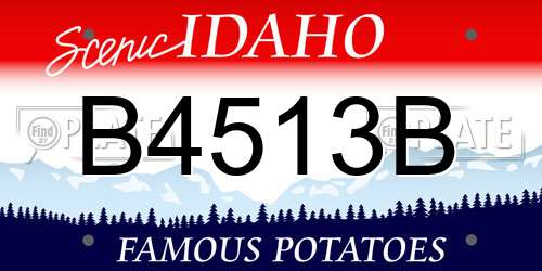 B4513B Idaho License Plate