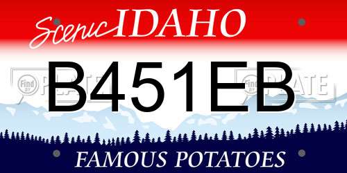 B451EB Idaho License Plate