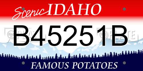 B45251B Idaho License Plate