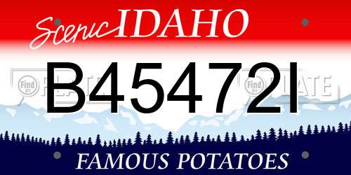B45472I Idaho License Plate