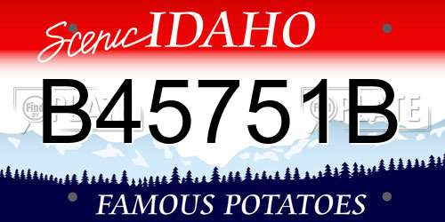 B45751B Idaho License Plate