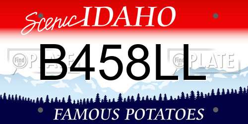 B458LL Idaho License Plate