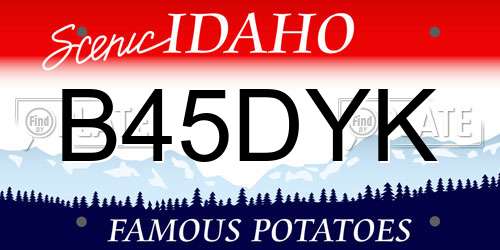 B45DYK Idaho License Plate