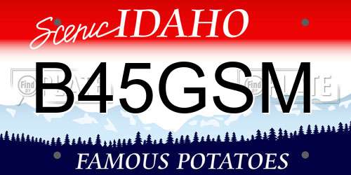 B45GSM Idaho License Plate