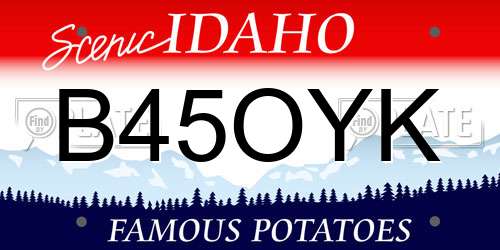 B45OYK Idaho License Plate