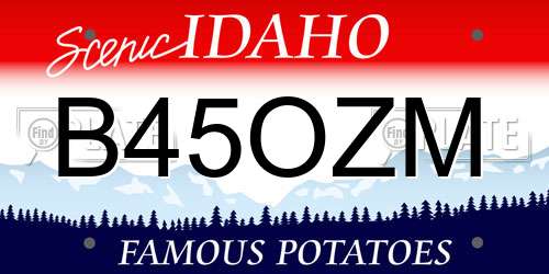 B45OZM Idaho License Plate
