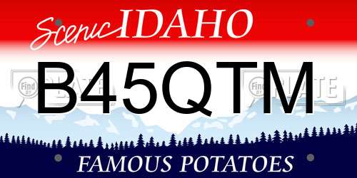 B45QTM Idaho License Plate