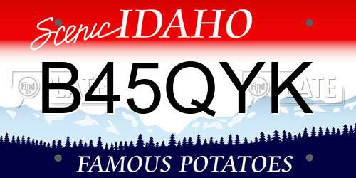 B45QYK Idaho License Plate
