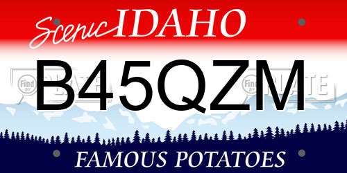 B45QZM Idaho License Plate