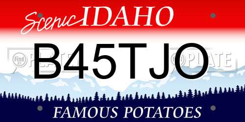 B45TJO Idaho License Plate