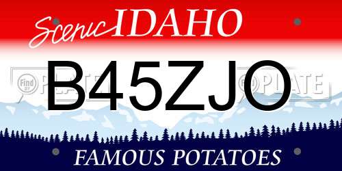 B45ZJO Idaho License Plate
