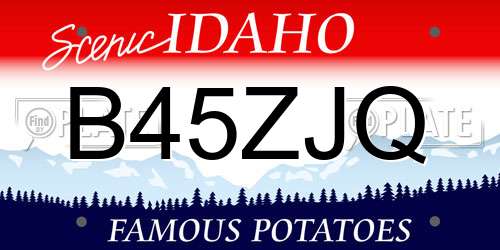 B45ZJQ Idaho License Plate