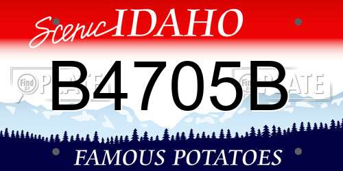 B4705B Idaho License Plate