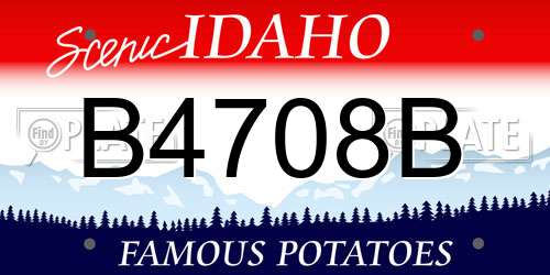 B4708B Idaho License Plate