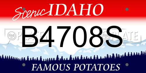 B4708S Idaho License Plate