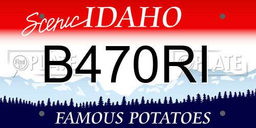 B470RI Idaho License Plate