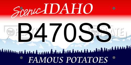 B470SS Idaho License Plate