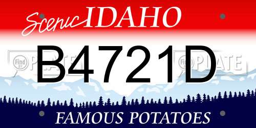 B4721D Idaho License Plate