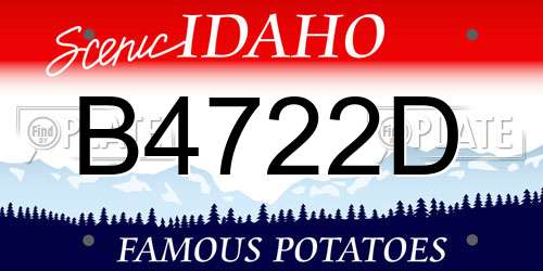 B4722D Idaho License Plate