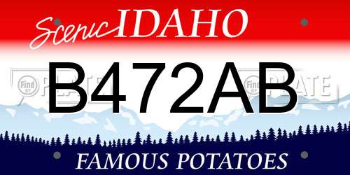 B472AB Idaho License Plate