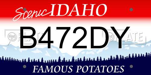 B472DY Idaho License Plate