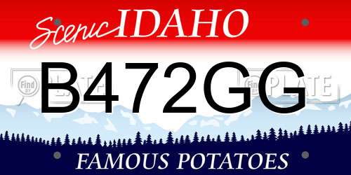 B472GG Idaho License Plate
